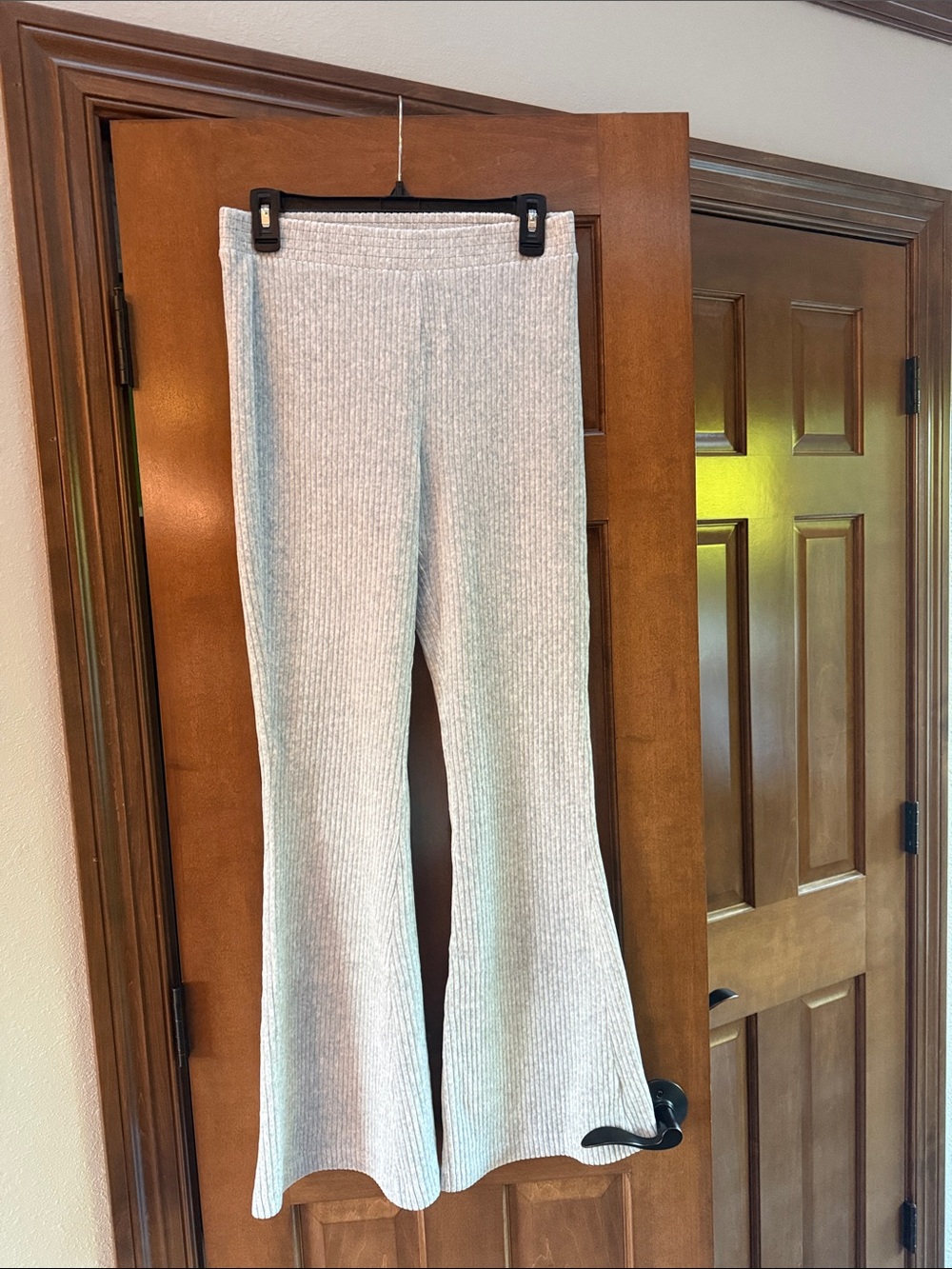 Aerie Heather Gray Ribbed Flare Pants